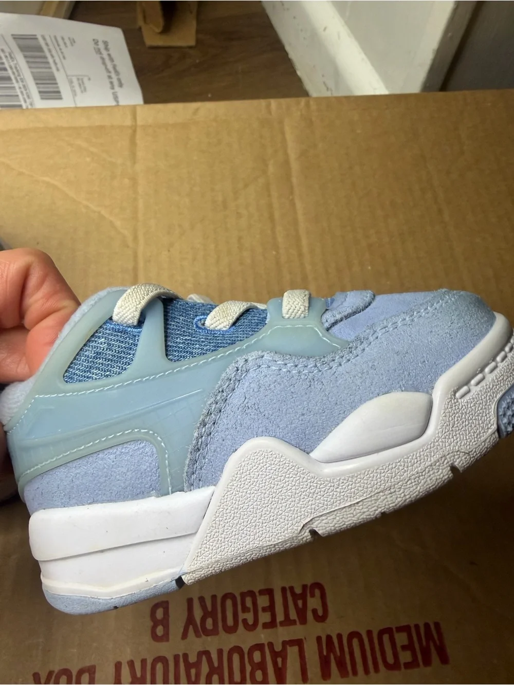 Jordan Kids Light Blue and White Sneakers